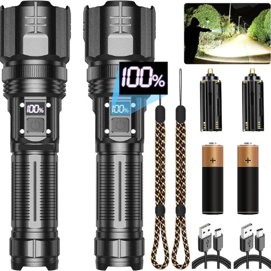 Lampe de poche LED rechargeable, projecteur d'extérieur