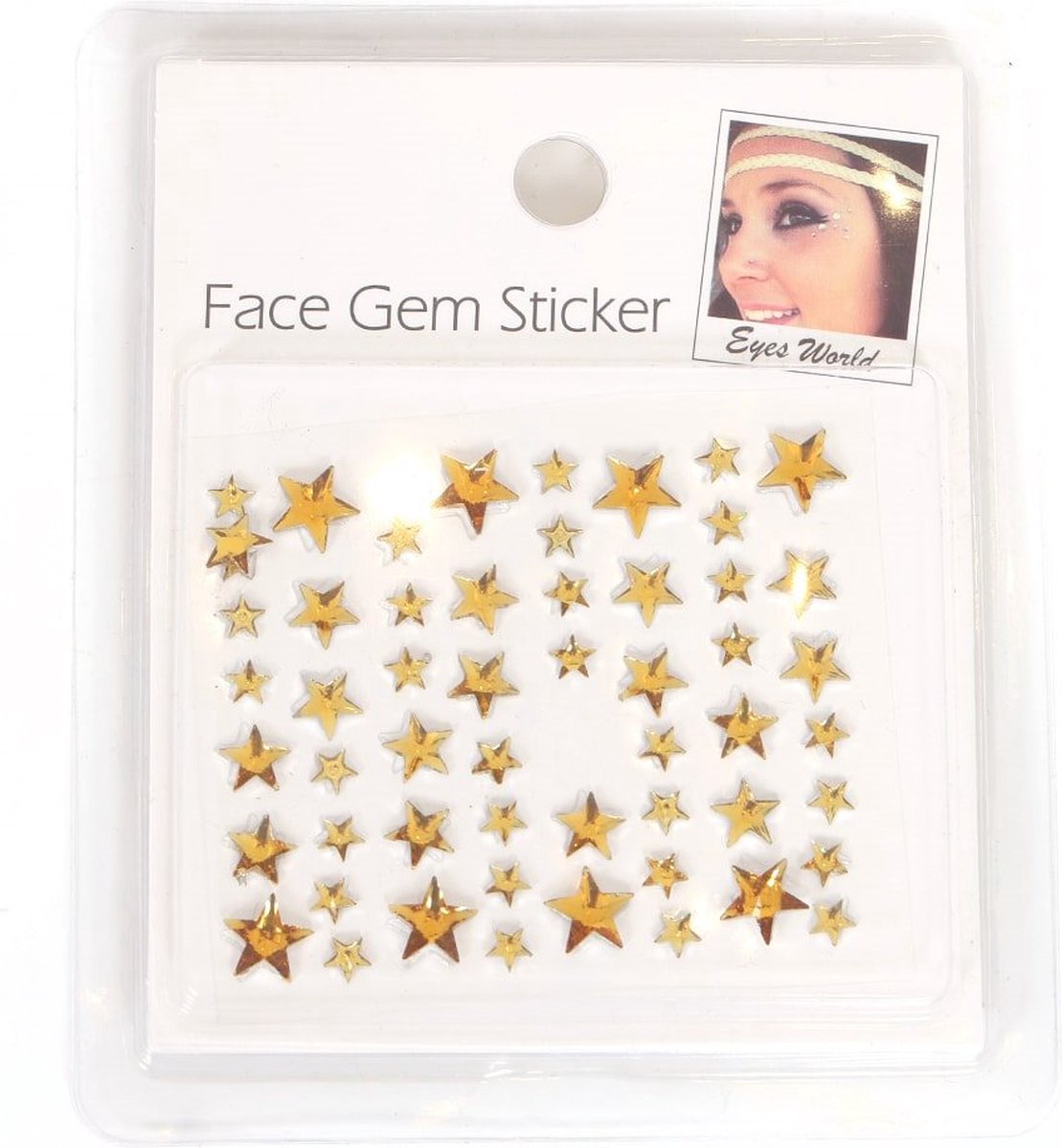 Opplak sterretjes mix - Goud - gezicht stickers - verschillende maten