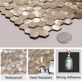 Zelfklevende Mozaiëk - Geborsteld MINI hexagon Bronze