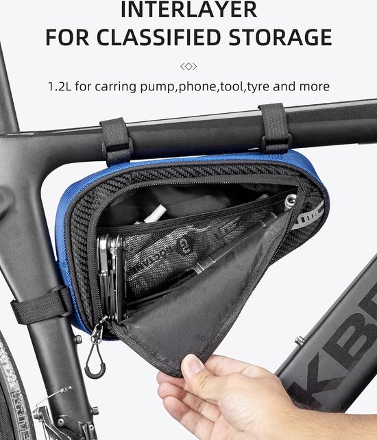 ROCKBROS Fietsframe Tas Fietstas voor Super 73 Waterdichte Bovenbuis Tas Driehoek Tas 4,5 L Ebike Accessoires Zwart