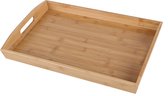 Bambou & Co Dienblad/serveerblad Breakfast - rechthoek - bamboe hout - 44 x 29 x 4 cm - handvaten