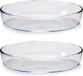 Pasabahce Plat à four en verre borosilicaté - 2x - ovale - 2 litres - 30,5 x 22 x 6 cm