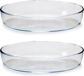 Pasabahce Ovenschaal van borosilicaat glas - 2x - ovaal - 2 Liter - 30,5 x 22 x 6 cm