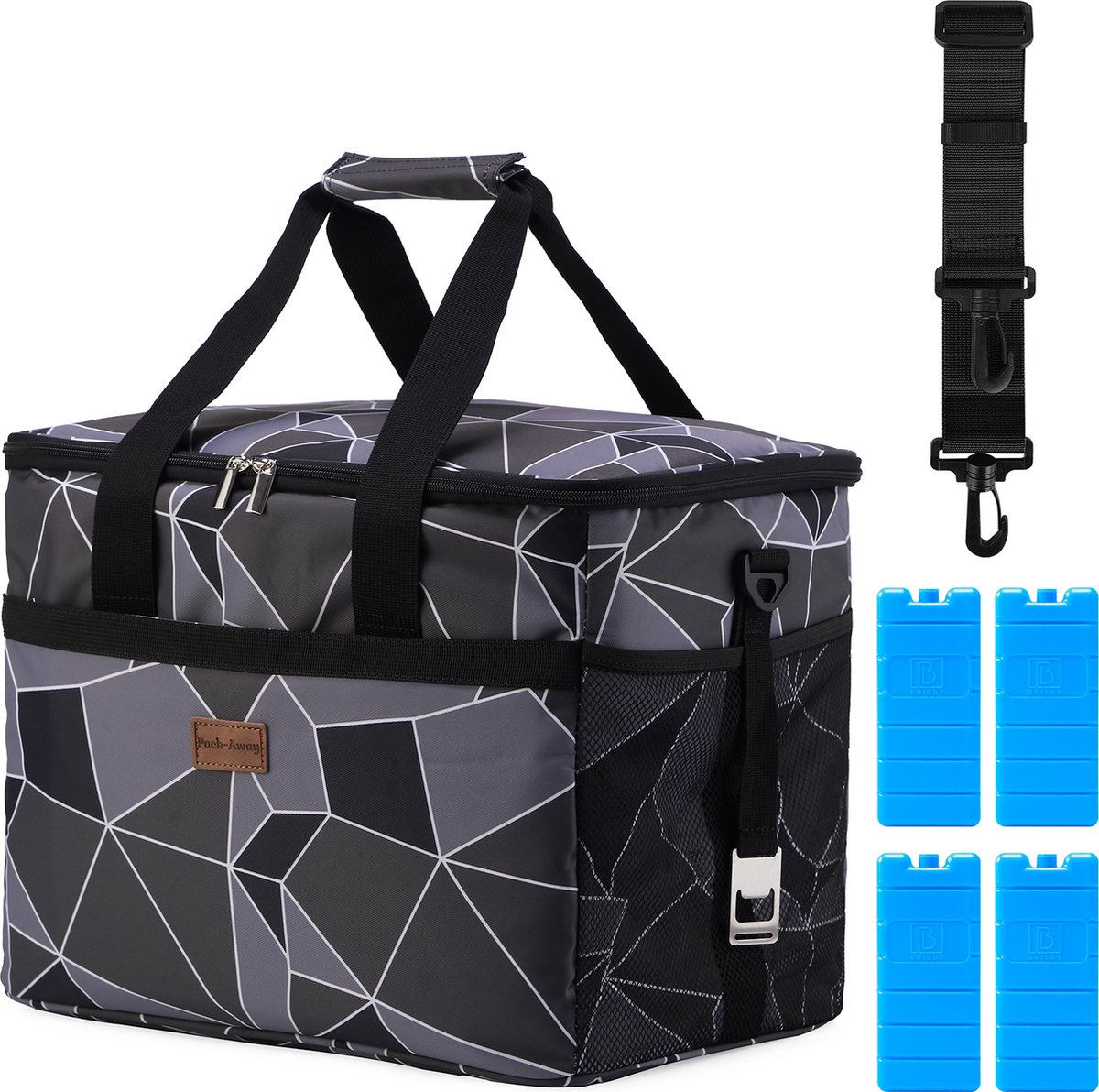 Packaway 4 Laags Geïsoleerde Koeltas - Lunchtas 15 liter - Abstract