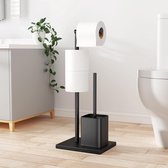 Staande Toiletset Deluxe - Roestvrijstalen Design in Mat Zwart