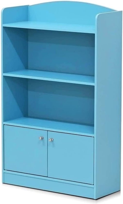 Magazijn/boekenkast met speelgoedkast voor kinderen, lichtblauw, 24 x 24 x 97,99 cm