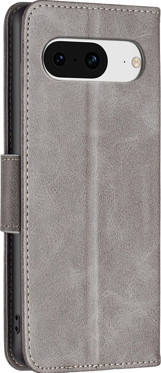 Mobigear Telefoonhoesje geschikt voor Google Pixel 8 Hoesje | Mobigear Excellent Bookcase Portemonnee | Pasjeshouder voor 3 Pasjes | Telefoonhoesje voor Pinpas / OV Kaart / Rijbewijs - Grijs