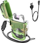 AdroitGoods Elektrische Plasma Aansteker - USB oplaadbaar - Met Draagkoord & Oplaadkabel - Camouflage