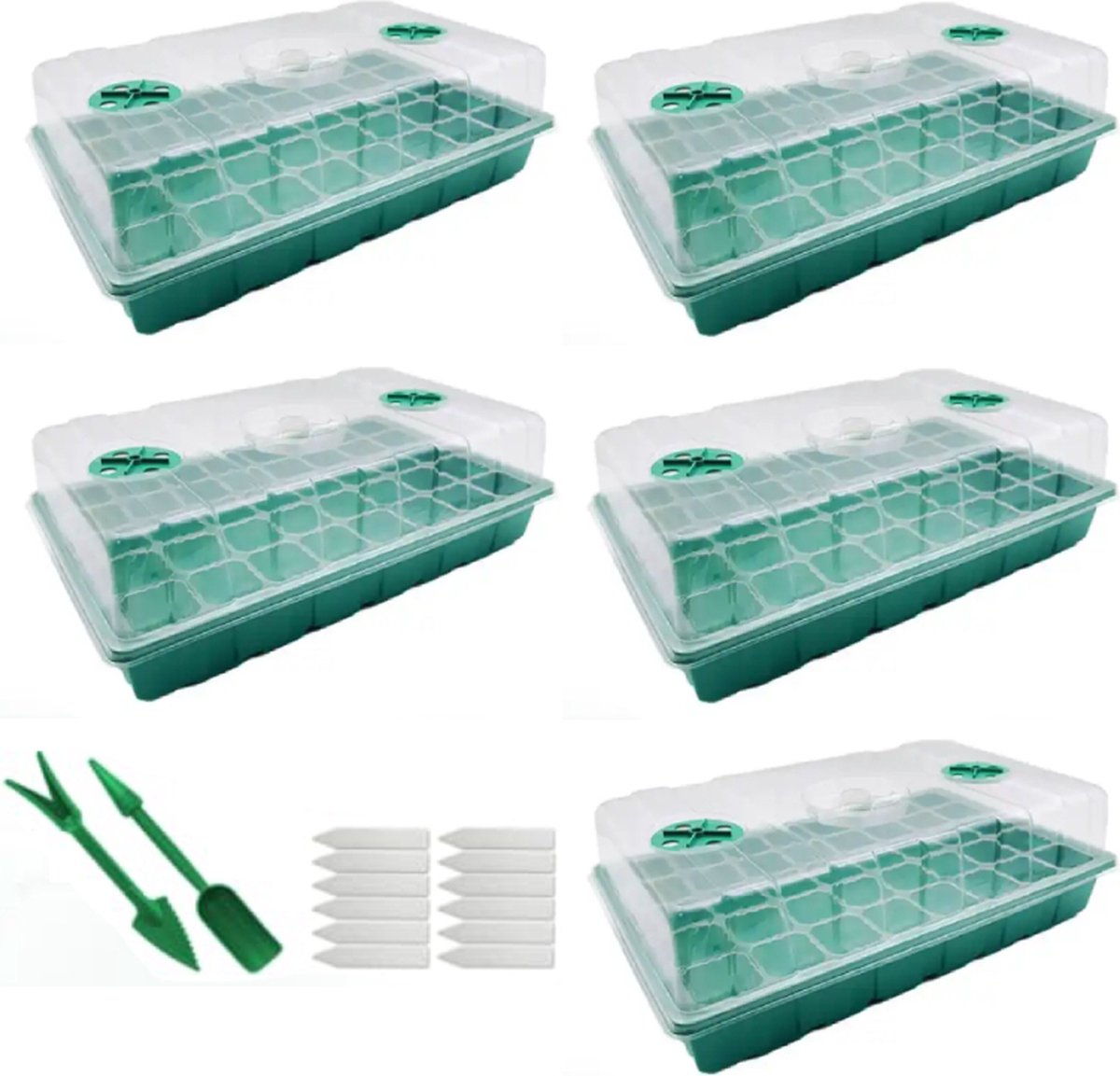 UniEgg® 5 Pack Kweekbak XL voor 200 zaailingen - Compleet Kweekset inclusief accessoires - Kweektafel - Verstelbare Ventilatie - Kweekbakken Moestuin