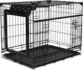 Topline cage fer porte coulissante & pliante 91x61x69cm noir