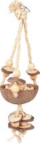 Duvoplus - Speelgoed Voor Dieren - Vogel - Coconut Jungle Schommel Met Sisal & Houtblokjes 46x15x13cm Bruin - 1st