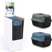 Duvoplus - Reisbench - Kat - Gipsy Eco Transport Box Plastic Deur Xs -39x26x25cm - Max. 3kg - Display Gemengde Kleuren - 1st