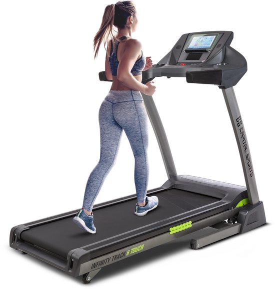 CAPITAL SPORTS Infinity Track 6.0 Touch loopband - tot 18 km/h - trainingscomputer - hartslagfunctie - 9" TFT touch screen met WiFi