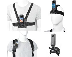 Camera-accessoireset borstbandhouder + hoofdbandhouder + polsbandhouder + rugzakhouder voor Insta360 One X3/X2/One RS, GoPro Hero 12/11/10/9/8