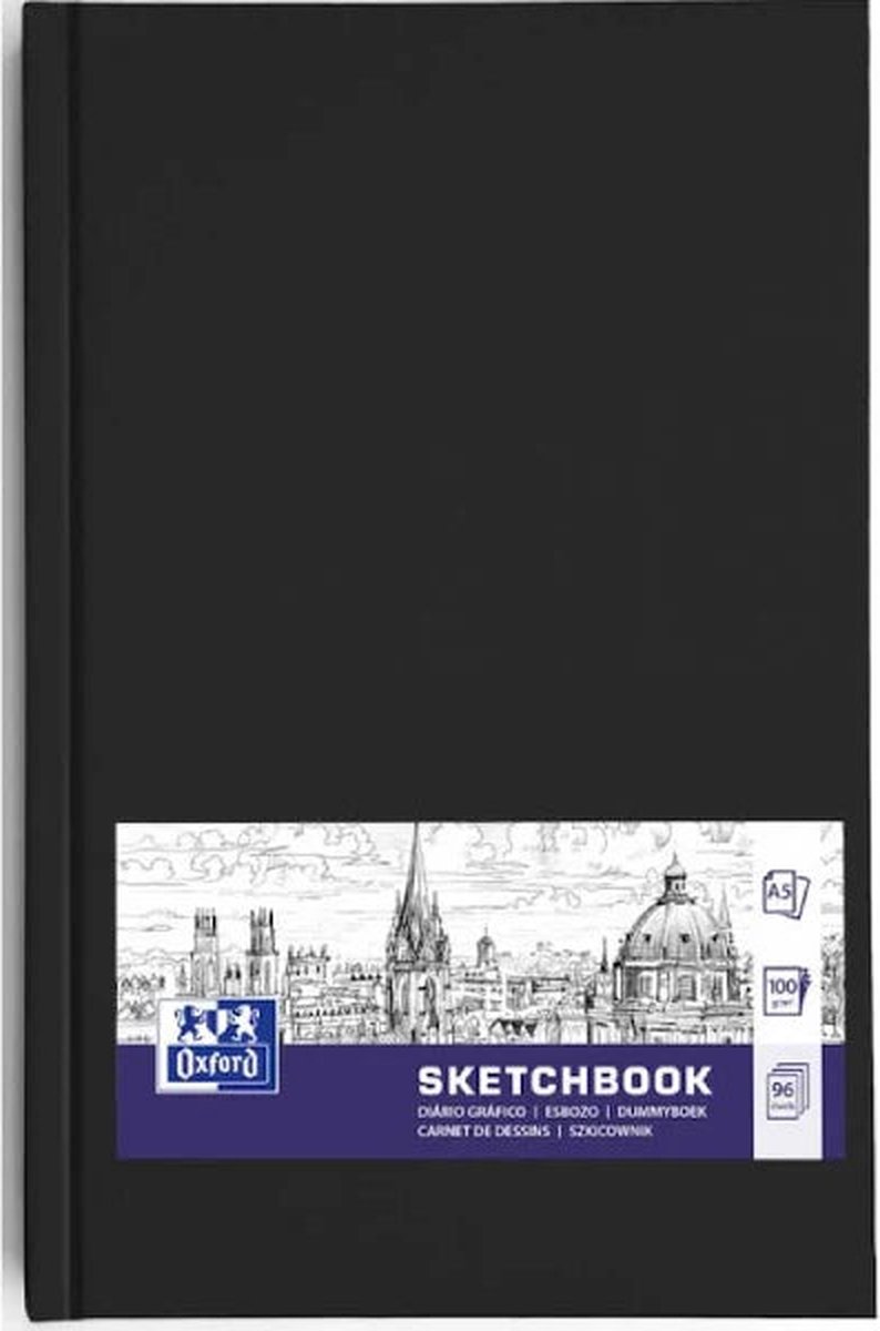 Oxford schetsboek - A5 - 96 vel - 100g papier - harde kaft - zwart — afbeelding 13
