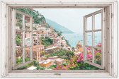 Affiche de jardin Transparente - Italie - Fleurs - Mer - Côte - Ville - Montagnes - 190x120 cm