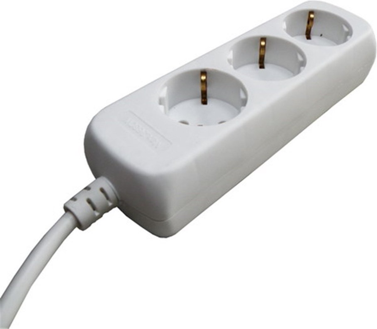 Tafelcontactdoos 3-voudig – Met randaarde, 1,5 meter kabel, 3x1.5mm², wit