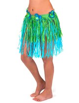 Vegaoo - Hawaïaanse rok in groen met blauw voor volwassenen