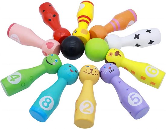 Kegelspel bowling set speelgoed - 11-delig met 9 kegels en 2 ballen bij Planet Happy Kegelspel bowling set speelgoed - 11-delig met 9 kegels en 2 ballen bij Planet Happy