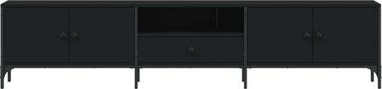Meuble TV vidaXL - Meuble TV avec tiroir 200 x 25 x 44 cm, finition bois noir