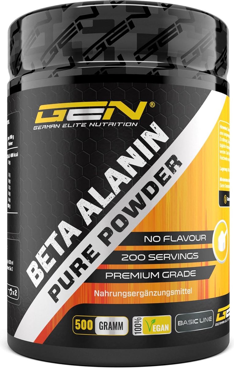 Beta Alanine - 500 g zuiver poeder zonder toevoegingen - +99% zuiverheid - 100% Beta Alanine aminozuur - Veganistisch