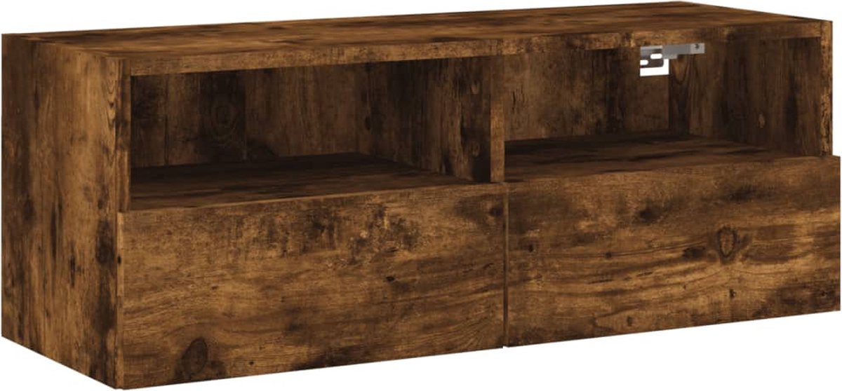 vidaXL - Tv-wandmeubel - 80x30x30 - cm - bewerkt - hout - gerookt - eikenkleurig