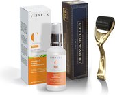 Velveux Vitamine C & Retinol Serum + Dermaroller - gezichtsverzorging - anti rimpel - gezichtsroller - Valentijn cadeautje voor haar vrouw