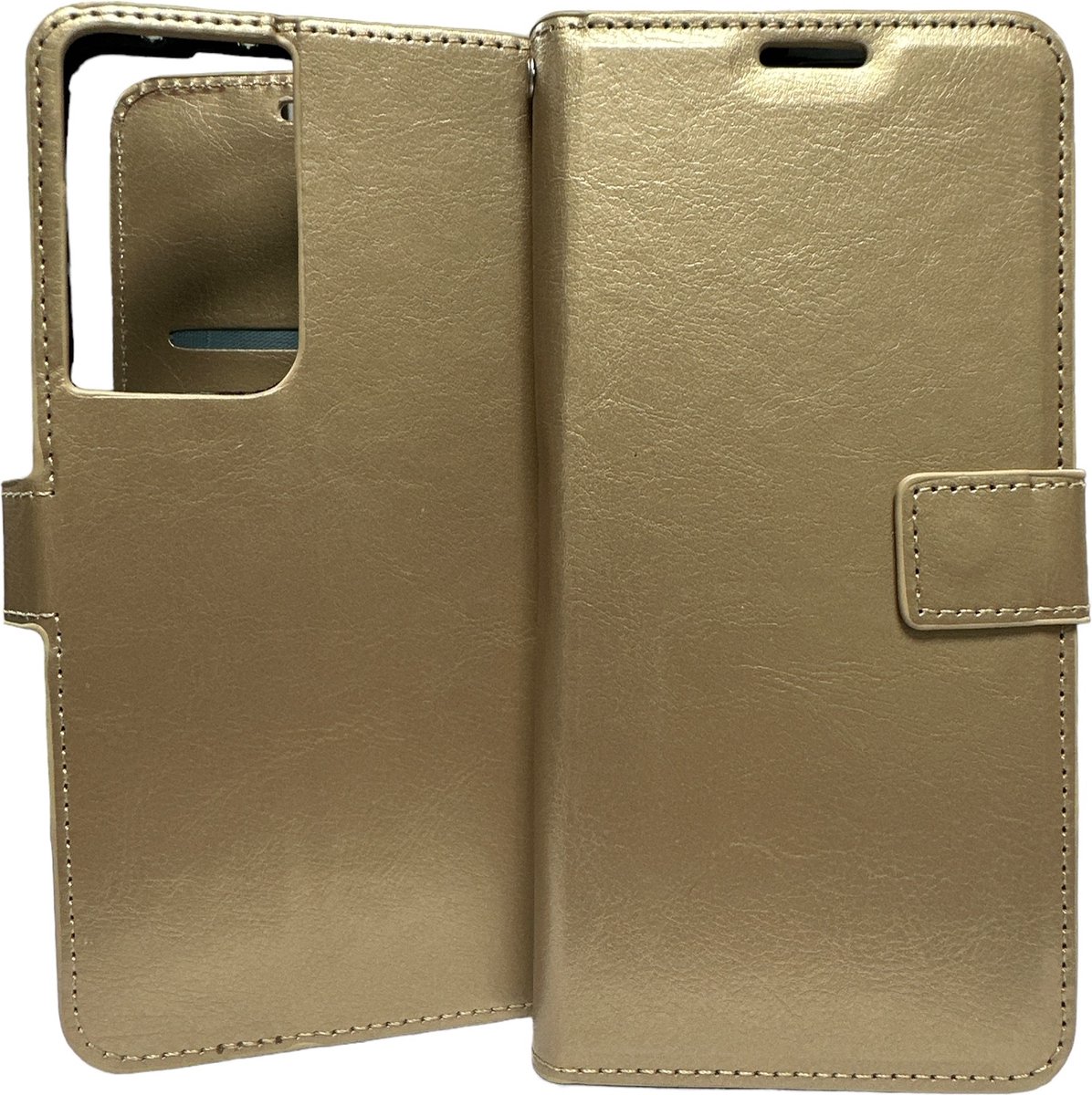 Portemonnee Book Case Hoesje Geschikt voor: Samsung Galaxy S21 Ultra - goud