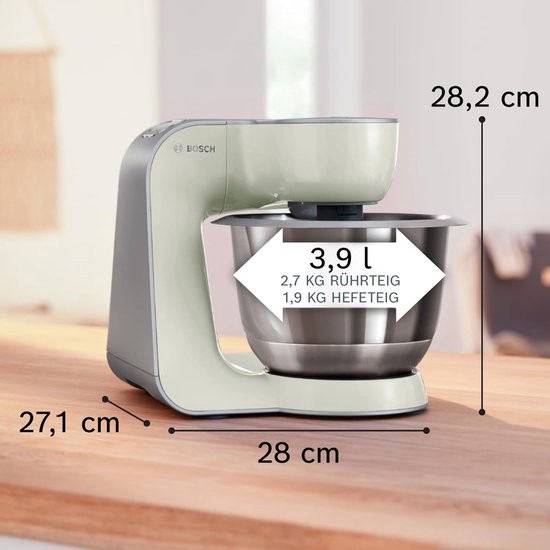 Bosch MUM58W20 keukenmachine 3,9 l Zilver, Wit 1000 W van Bosch — afbeelding 5