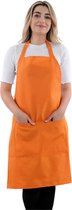 Simple Keukenschort Oranje Professioneel Verstelbaar Keukenschort dames Horecakwaliteit keukenschort vrouw One Size Schort
