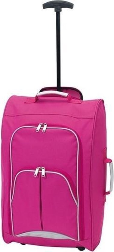 Valise de voyage / trolley bagage à main rose 55 cm - Sacs de voyage à  roulettes | bol.com