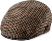 Fawler Boston Fido bruine flat cap met pied-de-poule patroon voor heren