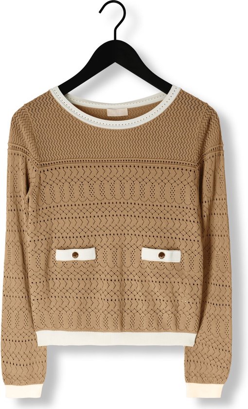 Liu Jo Crepe Fancy Lady Sweatere Tops & T-shirts Dames - Shirt - Beige - Maat L