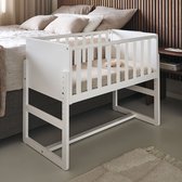 Petite Amélie ® Co sleeper - Baby bed tot 9 kg - Knus & Veilig dichtbij je Baby - Verstelbaar in 9 Hoogtes - Aanschuifbed of vrijstaande Wieg - Wit