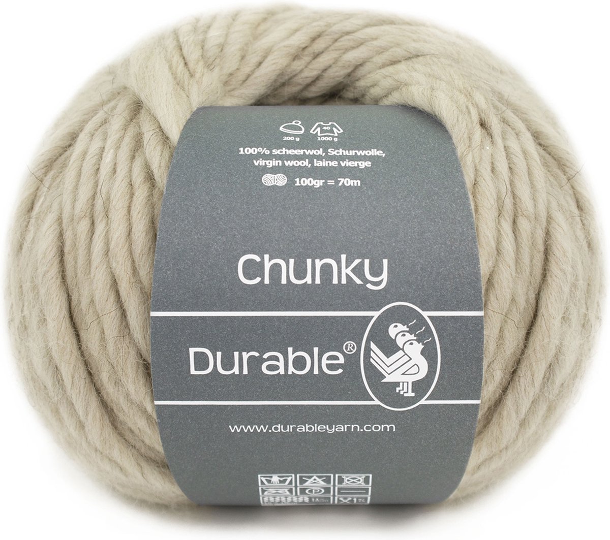 Durable Chunky - 341 pebble - 100% Scheerwol