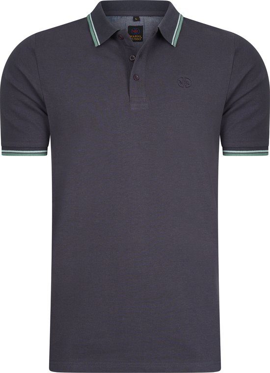 Mario Russo Polo shirt Edward - Polo Shirt Heren - Poloshirts heren - Katoen - 4XL - Antraciet