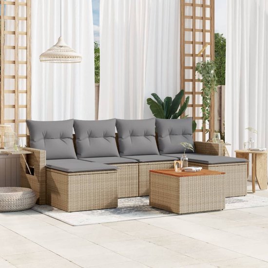 vidaXL-7-delige-Loungeset-met-kussens-poly-rattan-beige