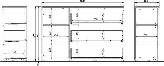 Lasysteem JUNKER-SLIM Wit Hoogte: 167 mm Diepte: 350 mm stressbestendig tot 40 Kg Soft-Close La met 13 mm smalle ladebakken