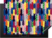 KitchenYeah® Inductie beschermer 71x52 cm - Stropdas - Regenboog - Patronen - Kookplaataccessoires - Afdekplaat voor kookplaat - Inductiebeschermer - Inductiemat - Inductieplaat mat