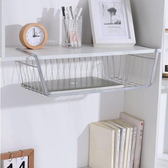 Sous Le Panier D'étagère, Armoire De Cuisine Avec Crochets, à Suspendre Sous L'étagère, Panier De Rangement, Organisateur D'armoire De Cuisine, étagère De Rangement, Peu Encombrante Pour Bureau De
