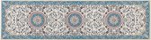 GORDES - Loper tapijt - Beige/Blauw - 80 x 300 cm - Polyester