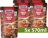 Unox Extra Rijkgevuld Soep In Zak - Tomaten Pasta - 5 x 570 ml - Voordeelverpakking