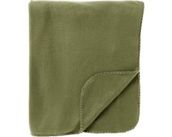 DEX - plaid 130x160 cm - fleece deken - zacht en dun - Olive Branch - groen