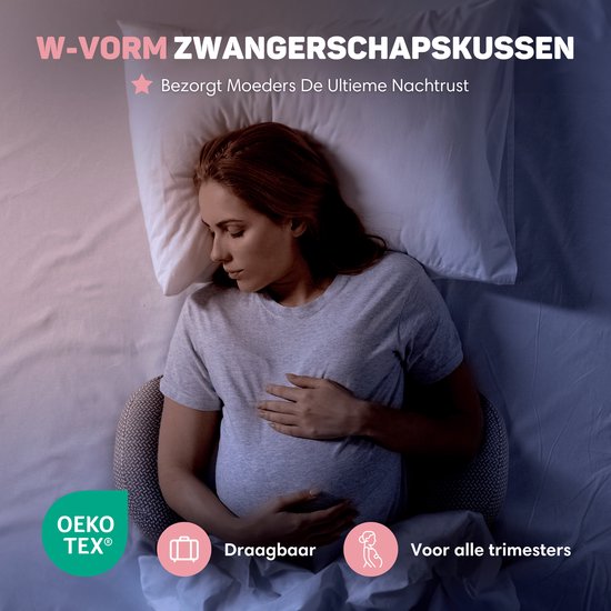 Vulpes Goods® BabyCare - Zwangerschapskussen - Zijslaapkussen - 3-in-1 - Aanpasbaar - Body Pillow / Lichaamskussen / Voedingskussen - Uniek W-Vormig design van Vulpes Goods® — afbeelding 3