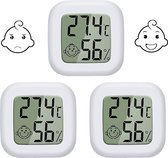 Mini-digitale thermometer hygrometer kamerthermometer, kamerthermometer, temperatuur- en luchtvochtigheidsmeter voor binnen, babykamer, woonkamer kantoor 3 stuks