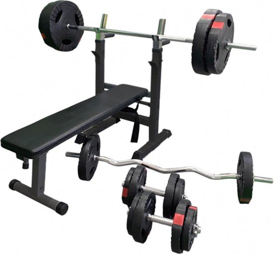 BANC de MUSCULATION complet avec haltères