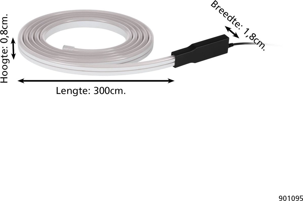 Eglo Connect.z Flatneon Z Smart LED Strip - 300 cm - Wit