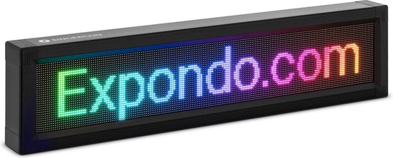 Panneau d'affichage LED Singercon - 192 x 32 LED colorées - 67 x 19 cm - programmable via iOS et Android