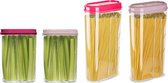Plasticforte Voedselcontainers set - 4 stuks - roze - 2350ml en 1500ml - kunststof - voorraadpot
