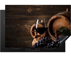 KitchenYeah® Inductie beschermer 80x52 cm - Wijn - Wijnglas - Wijnvaten - Druiven - Glas - Kookplaataccessoires - Afdekplaat voor kookplaat - Inductiebeschermer - Inductiemat - Inductieplaat mat